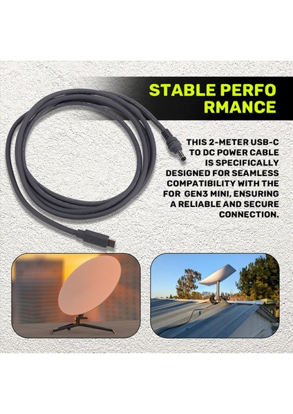 Starlink 2m Usb-C - Dc Güç Kablosu Su Geçirmez Için, (Yurt Dışından) indirimleri