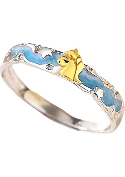 Gül ve Unicorn Çift Yüzükler, Hem Erkekler Hem De Kadınlar Için S925 Ayar Gümüş. (Yurt Dışından)