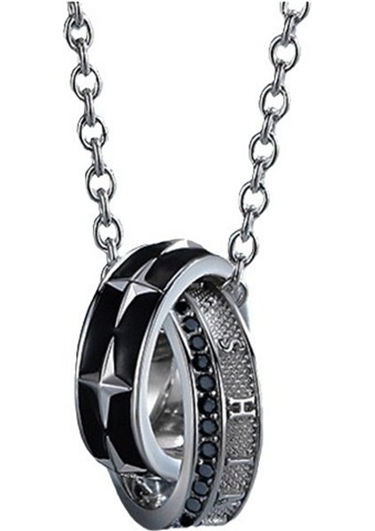 Erkekler Için Yıldız Kolye Ucu ve Kazak Zinciri Bulunan Gümüş Kolye (Yurt Dışından)