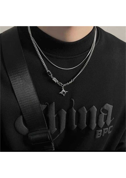 Yıldız Şeklinde Çift Katmanlı Kolye, Kazak Zinciri, Hip-Hop Çiftinin Köprücük Kemiği Zinciri (Yurt Dışından) modelleri
