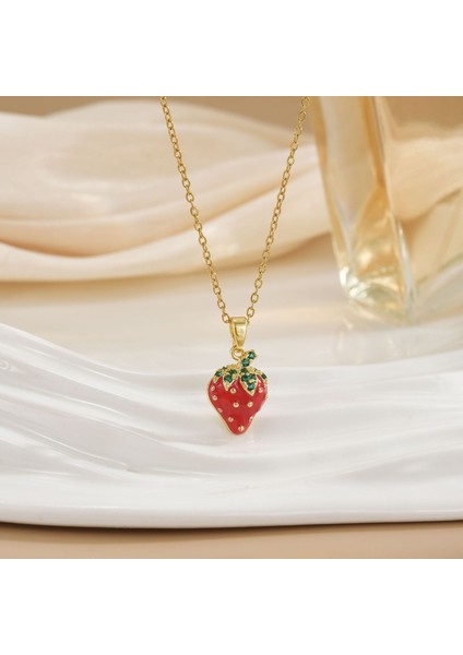 Yeni Basit Kakma Zirkonya Yay Kolye Kadın Basit Yüksek Sınıf Mücevher Duygusu Titanyum Çelik Renk Kaybetmez (Yurt Dışından)