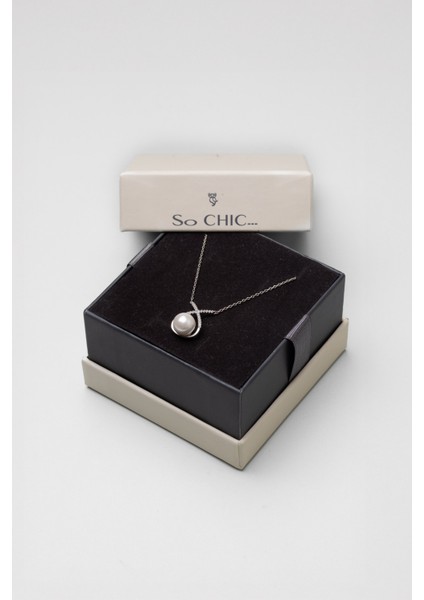 Moonlight 18 Ayar Beyaz Altın Kaplama 45 cm Gümüş Inci Kolye indirimleri