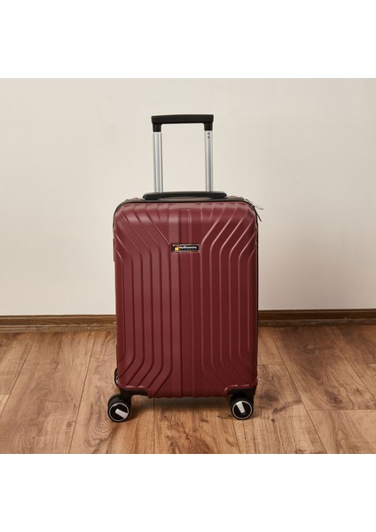 Vertical Line Kabin Boy Abs Valiz - Bordo - 57X37X23 cm