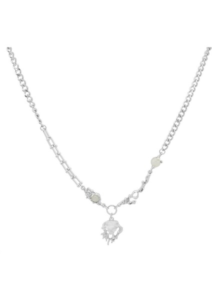 Alev Aytaşı Kolye Titanyum Çelik Çift Köprücük Kemiği Kolye (Yurt Dışından)