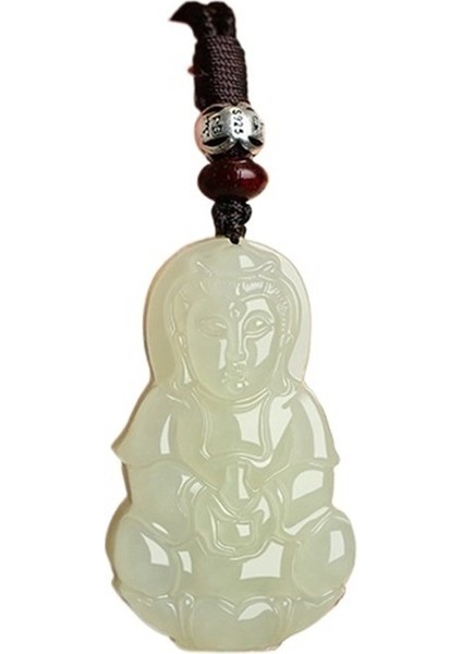 Yeşim Guanyin ve Yeşim Buda, Unisex Beyaz Yeşim Guanyin Kolye, Gülen Buda Kolye Ucu, Hetian Yeşimi. (Yurt Dışından) fiyatları