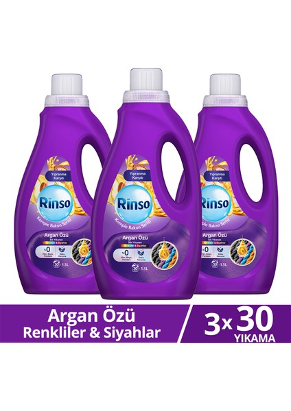 Sıvı Çamaşır Deterjanı Komple Bakım Serisi Argan Özü Renkliler ve Siyahlar Için 1.5 Lx3