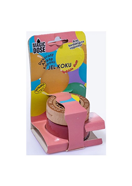 3 Adet Magic Dose Dekoratif Ahşap Kapaklı Jel Koku 50ML - Sakız