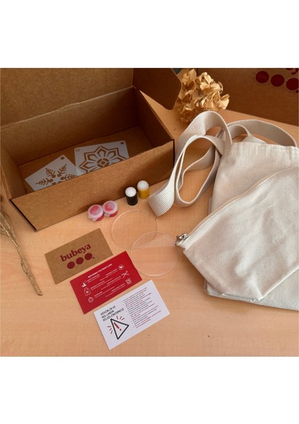 Kendine Yer Aç – Yan Yana Boyama Seti (1 Bez + 1 Clutch Çanta)