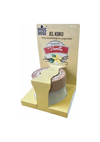 3 Adet Magic Dose Dekoratif Ahşap Kapaklı Jel Koku 50ML - Vanilya