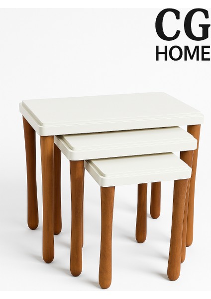 alvin Zigon Sehpa Üçlü Lüx Ağaç Lake Boyalı Sehpa indirimleri