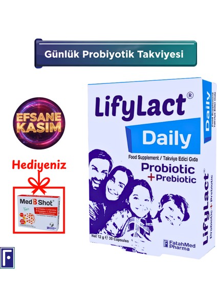Daily Probiyotik Prebiyotik 30 Kapsül Günlük Probioyotik