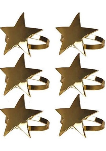 6 Adet Beş Sondajlı Yıldız Peçete Yüzüğü, Tatil Partileri, Akşam Yemekleri, Düğün Resepsiyonları Vb. Için Uygun Noel Peçete Yüzüğü (Yurt Dışından)