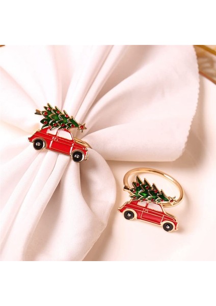 6pcs Yaratıcı Sevimli Araba Şekli Metal Noel Peçete Yüzüğü Tutucu Çok Renkli Havlu Doku Yüzüğü Peçete Tokası Masa Dekor (Yurt Dışından) modelleri
