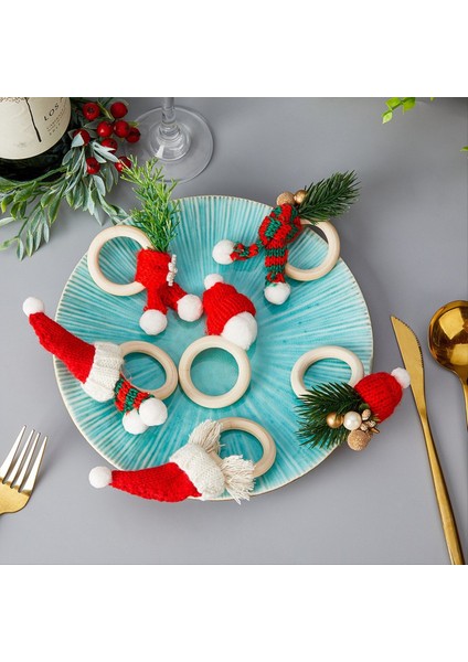 6pcs Altın Boncuklu Peçete Peçete Tokaları, Yemek Masası Için Meyve ve Çam Iğneleri ile Noel Peçete Tutucuları (Yurt Dışından) fiyatları