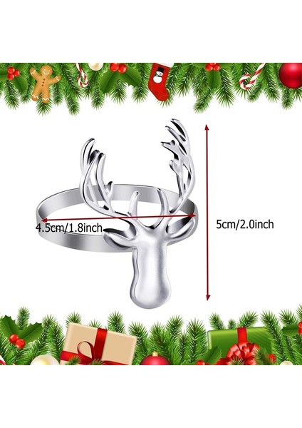 6 Adet Geyik Peçete Halkaları, Noel, Düğün, Tatil Partileri Için Noel Metal Elk Peçeteli Yüzük Tutucular (Gümüş) (Yurt Dışından) fiyatları