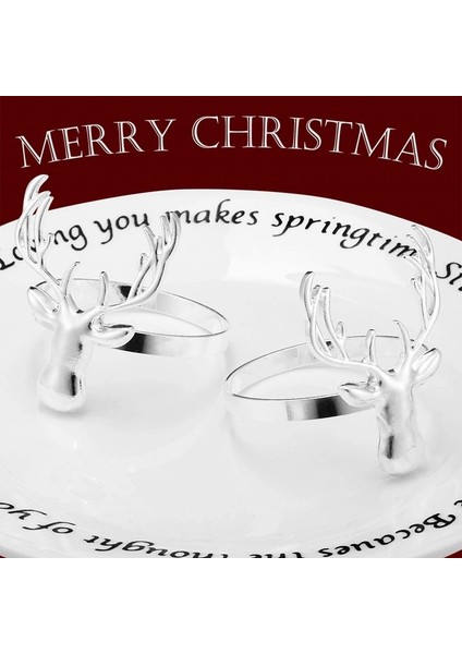 6 Adet Geyik Peçete Halkaları, Noel, Düğün, Tatil Partileri Için Noel Metal Elk Peçeteli Yüzük Tutucular (Gümüş) (Yurt Dışından) fırsatları