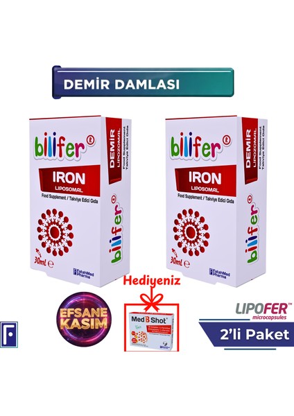Lipozomal Demir Damla 2'li Avantaj Paket