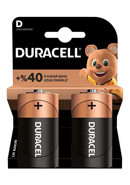 2 Adet Duracell D 2'li Pil