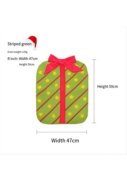 Noel-Dekorasyon Çizgili Çantası Yay Sandalye Arka Kapak Noel Otel Restoranı Ev Sandalye Kapak Parti Malzemeleri B (Yurt Dışından) fiyatları