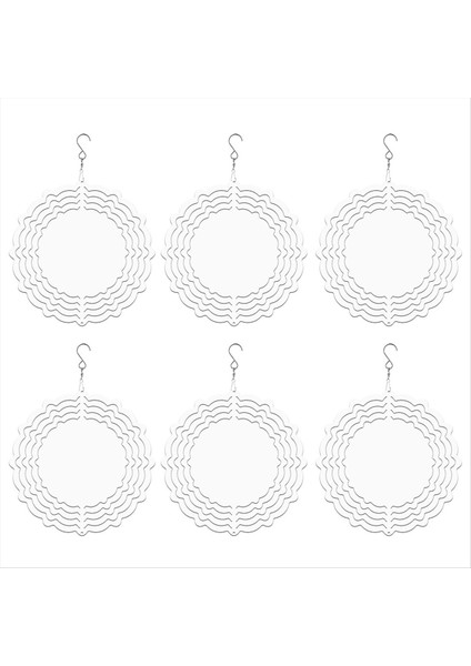 6pcs 8in Süblimasyon Rüzgar Spinner Boşlukları, 3D Alüminyum Noel Rüzgarla Çalışan Kinetik Spinner, Bahçeler ve Bahçe Turu Için (Yurt Dışından)