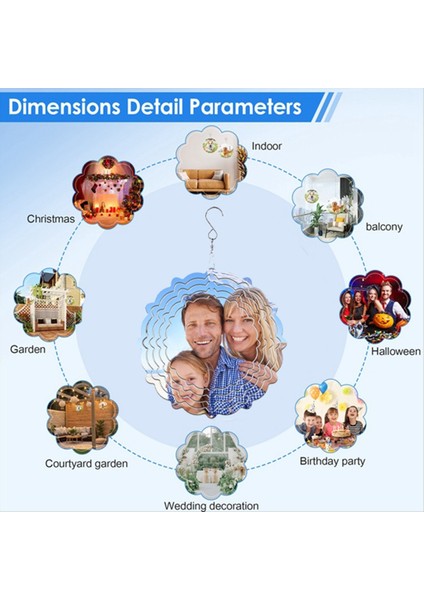 6pcs 8in Süblimasyon Rüzgar Spinner Boşlukları, 3D Alüminyum Noel Rüzgarla Çalışan Kinetik Spinner, Bahçeler ve Bahçe Turu Için (Yurt Dışından) indirimleri