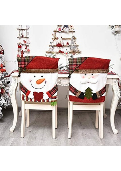 2 Paket Noel Sandalye Kapakları, Santa &amp; -Snowman Xmas Çıkarılabilir Sandalye Kapak Noel Evi (Yurt Dışından) fiyatları
