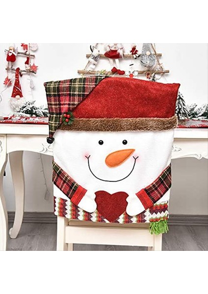 2 Paket Noel Sandalye Kapakları, Santa &amp; -Snowman Xmas Çıkarılabilir Sandalye Kapak Noel Evi (Yurt Dışından) modelleri