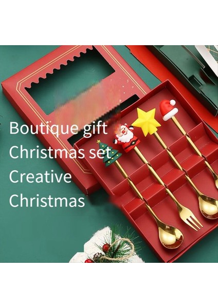 Noel Set Sofra Kaşık Kaşık ve Çatal Set Tatlı Kaşık Meyve Çatal Kahve Kaşık Sofra Seti (Yurt Dışından) modelleri