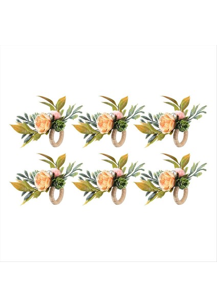 Peçete Yüzükleri, Düğün, Parti, Noel, Tatil Için Yenil Yemeği Masaları ile 6 Çiçek Peçete Sahibi Seti (Yurt Dışından)