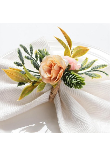 Peçete Yüzükleri, Düğün, Parti, Noel, Tatil Için Yenil Yemeği Masaları ile 6 Çiçek Peçete Sahibi Seti (Yurt Dışından) fiyatları