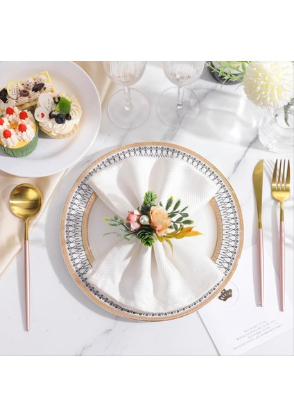 Peçete Yüzükleri, Düğün, Parti, Noel, Tatil Için Yenil Yemeği Masaları ile 6 Çiçek Peçete Sahibi Seti (Yurt Dışından) modelleri