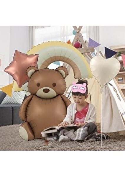 Folyo Balon Seti Ayıcık Yıldız Kalp Temalı 10 Adet Renkli Parti Malzemesi fiyatları