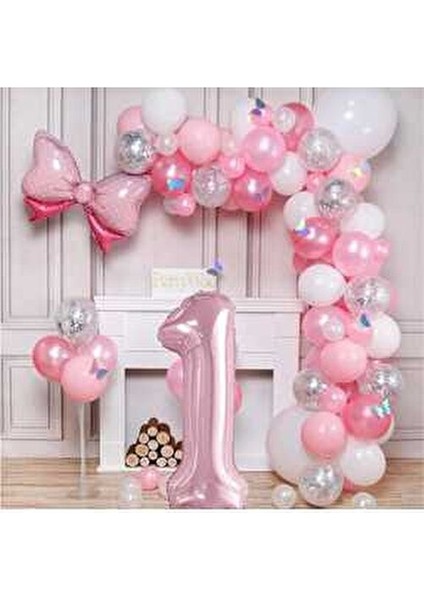1 Yaş Balon Seti Pembe Renk 10 Adet Rakam Folyo ve Kalp Balon ile Eğlenceli Parti fiyatları