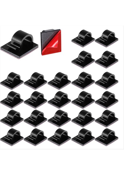 50 Pcs Mini Kablo Klipsleri Kanca Noel Işık Klipsleri Kendinden Yapışkan Işık Kancaları Kablo Klipsleri Masa Dış Diz Işıkları (Yurt Dışından)