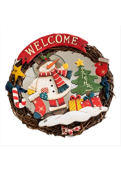 Noel Dekorasyon Sahne Çelenk Tatil Dekorasyonları Hoş Geldiniz Kapı Plakası Kapı Asılı Duvar Asılı B (Yurt Dışından)