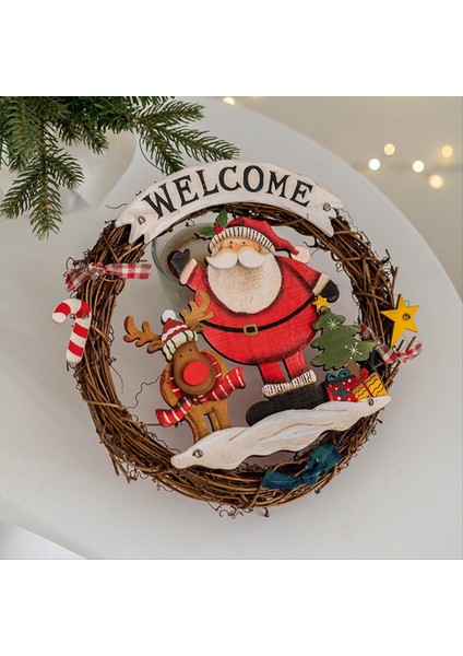 Noel Dekorasyon Sahne Çelenk Tatil Dekorasyonları Hoş Geldiniz Kapı Plakası Kapı Asılı Duvar Asılı B (Yurt Dışından) fiyatları