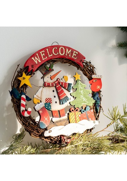 Noel Dekorasyon Sahne Çelenk Tatil Dekorasyonları Hoş Geldiniz Kapı Plakası Kapı Asılı Duvar Asılı B (Yurt Dışından) indirimleri