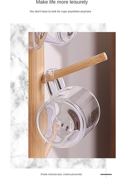 Kupa Su Kupası Tutucu Oturma Odası Çay Bardağı Drenaj Raf Kahve Kupası Kahve Kahve Tutucu Kahve 6 Kancalı Doğal Renk (Yurt Dışından) fırsatları