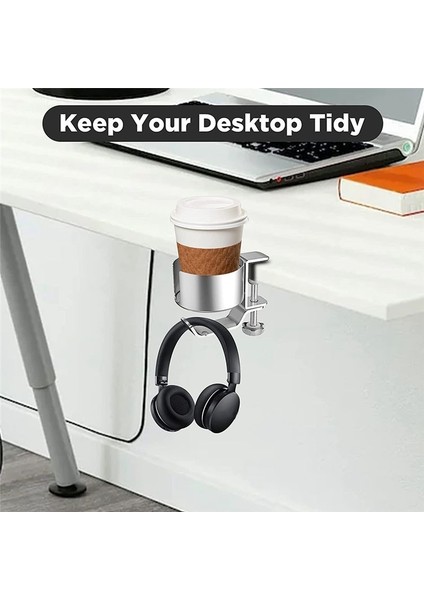 Masaüstü Kahve Fincanı/şişe/kulaklık Için Kulaklık Askı Dökülmesi Dirençli Fincan Tutucu Olan 1 Masa Bardağı Tutucu 2 (Yurt Dışından) modelleri