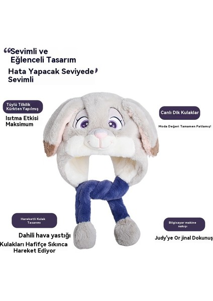 Disney Orijinal Judy Kulakları Hareket Ediyor Karikatür Kulak Koruyucu Şapka (Yurt Dışından) indirimleri