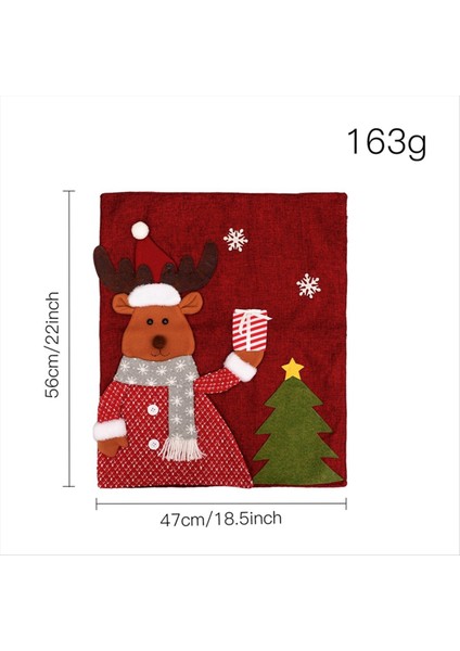 Noel Arka Sandalye Yemek Odası Sandalyesi Kapakları Akşam Yemeği Sandalyesi Kapağı Noel Ziyafet Mutfak Yemek Odası Decor C (Yurt Dışından) fırsatları