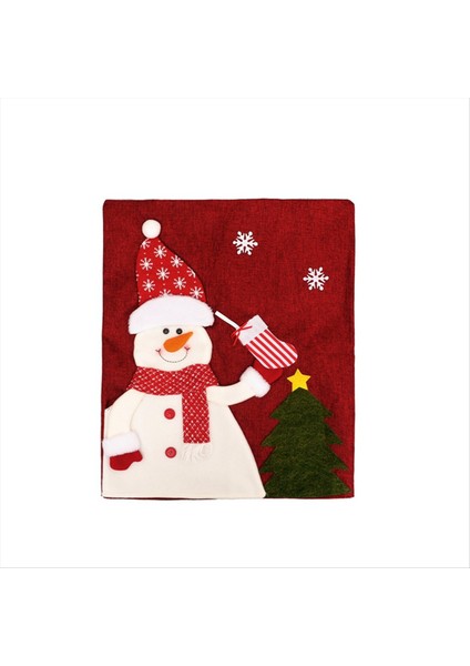 Noel Arka Sandalye Yemek Odası Sandalyesi Kapakları Akşam Yemeği Sandalyesi Kapağı Noel Ziyafet Mutfak Yemek Odası Decor C (Yurt Dışından) indirimleri