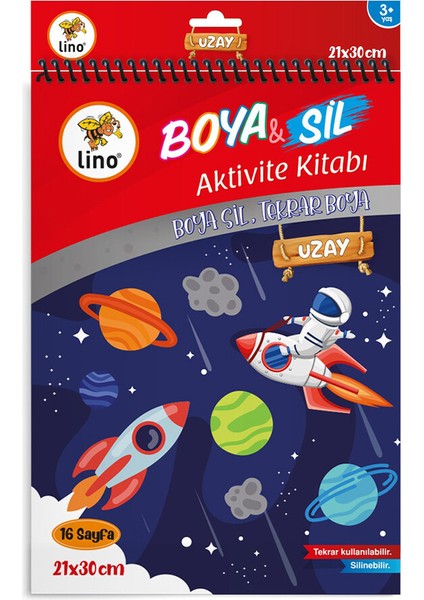 2 Adet Lino Boya Sil Aktivite Boyama Kitabı Uzay A4 Ebat (Silinebilir) fiyatları