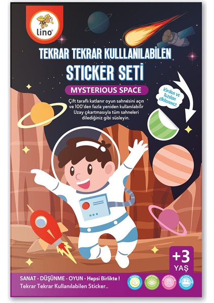 2 Adet Lino Tekrar Tekrar Kullanılabilen Sticker Seti Space fiyatları