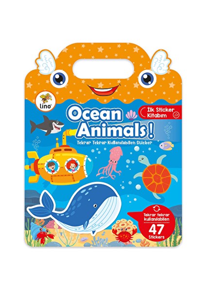 3 Adet Lino Tekrar Tekrar Kullanılabilen Ilk Sticker Kitabım Ocean Anımals