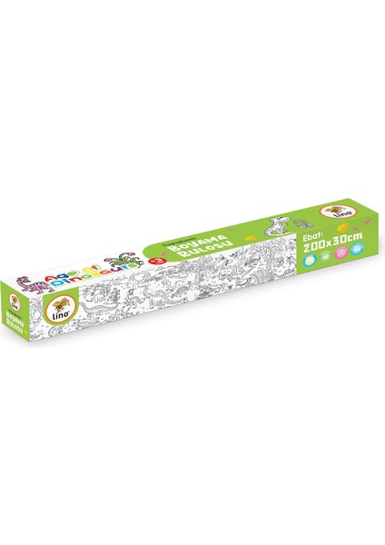 3 Adet Lino Yapışkanlı Boyama Rulosu Anımal Dinozor 200X30 cm fiyatları