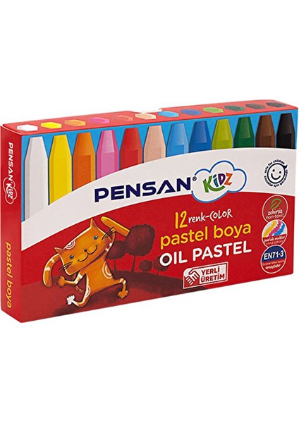 3 Adet Pensan Kidz Pastel Boya 12 Renk