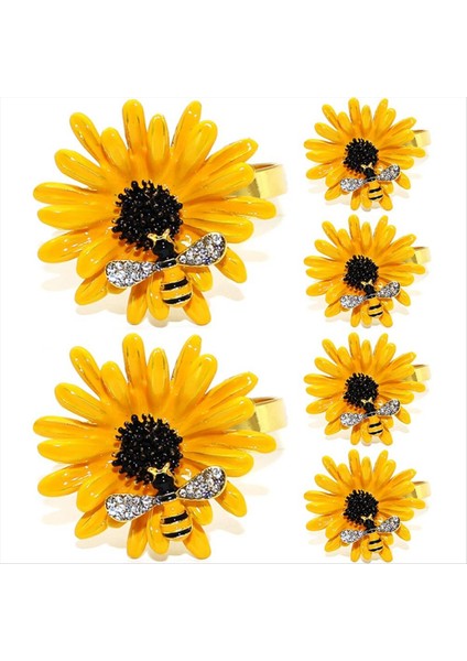 6pcs Peçete Yüzükleri Ayçiçeği Metal Peçete Yüzükleri Tutucu Yemek Yemeği Için Peçete Yüzükleri Düğün Noel Şükran Günü (Yurt Dışından)