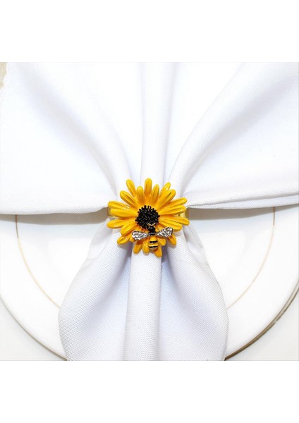 6pcs Peçete Yüzükleri Ayçiçeği Metal Peçete Yüzükleri Tutucu Yemek Yemeği Için Peçete Yüzükleri Düğün Noel Şükran Günü (Yurt Dışından) fırsatları