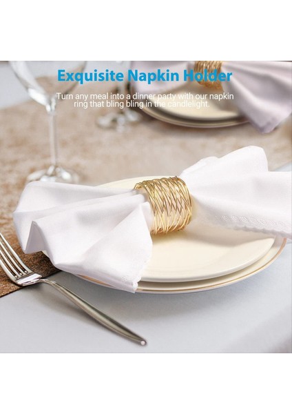Bükülmüş Tel Örgü Peçete Halkaları Tutucular Parti Düğün Noel Toplantısı Altın 12 Adet (Yurt Dışından) fiyatları